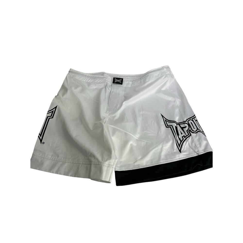 Tapout Black White Ripstop Drawstring Waist MMA Fighting Shorts Trunks Size 36